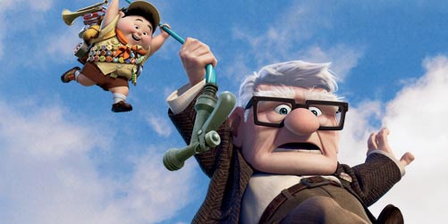 Russell and Carl in Pixar's Up